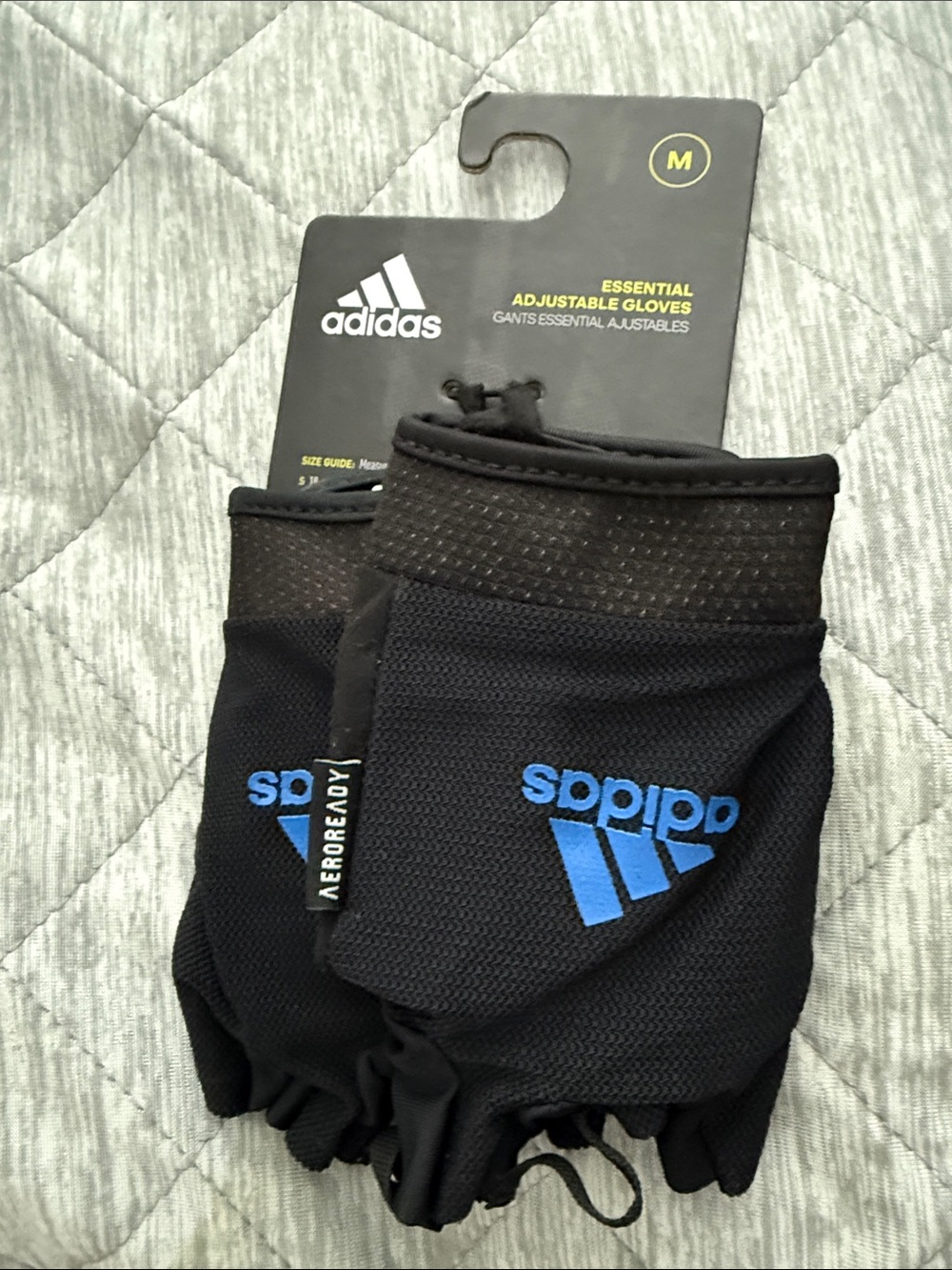 adidas Black and Blue Training Gloves - Adjustable, Breathable